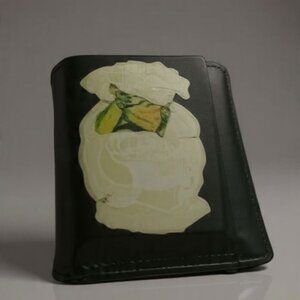 Punita Leather Men's Trifold Security Wallet Black Money Cards